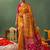 orange color smart ethnic woven designer soft silk blend fabric ceremonial saree