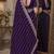Purple soft georgette embroidery work festive saree with unstitched blouse piece