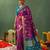 wine color smart ethnic woven designer soft silk blend fabric ceremonial saree
