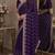 Purple soft georgette embroidery work festive saree with unstitched blouse piece
