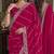 Pink soft georgette embroidery work festive saree with unstitched blouse piece