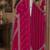 Pink soft georgette embroidery work festive saree with unstitched blouse piece