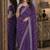 Lavender soft georgette embroidery work festive saree with unstitched blouse piece