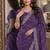 Lavender soft georgette embroidery work festive saree with unstitched blouse piece