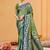 green color beautiful soft silk blend woven designer partywear ethnic saree