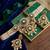 gold plated kundan pearl bridal jewelry set with earrings & maang tikka