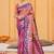 dusty rose pink color beautiful soft silk blend woven designer partywear ethnic saree