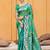 emerald green color beautiful soft silk blend woven designer partywear ethnic saree