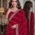Rani pink soft georgette embroidery work festive saree with unstitched blouse piece