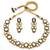 gold plated kundan bridal necklace set with blue meenakari