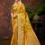 smart and ethnic mustard yellow color silk blend fabric woven designer ethnic rich looks saree