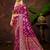 smart and ethnic deep magenta color silk blend fabric woven designer ethnic rich looks saree