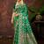 smart and ethnic emerald green color silk blend fabric woven designer ethnic rich looks saree