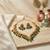 gold plated choker necklace set with pearl drops