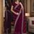 Wine soft georgette embroidery work festive saree with unstitched blouse piece