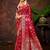 smart and ethnic crimson color silk blend fabric woven designer ethnic rich looks saree
