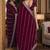 Wine soft georgette embroidery work festive saree with unstitched blouse piece