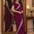 Wine soft georgette embroidery work festive saree with unstitched blouse piece