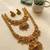 gold plated lakshmi temple necklace set with jhumkas