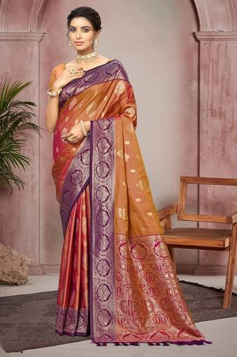 mustard gold color smart soft silk blend woven designer ethnic festive saree