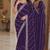 Purple soft georgette embroidery work festive saree with unstitched blouse piece