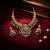 antique gold lakshmi temple necklace set with emerald green stones