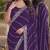 Purple soft georgette embroidery work festive saree with unstitched blouse piece