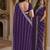 Purple soft georgette embroidery work festive saree with unstitched blouse piece