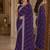 Purple soft georgette embroidery work festive saree with unstitched blouse piece