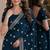 Morpich soft georgette embroidery work festive saree with unstitched blouse piece