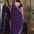 Purple soft georgette embroidery work festive saree with unstitched blouse piece