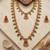 green emerald long haram temple necklace set