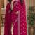 Pink soft georgette embroidery work festive saree with unstitched blouse piece