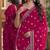Pink soft georgette embroidery work festive saree with unstitched blouse piece