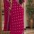 Pink soft georgette embroidery work festive saree with unstitched blouse piece