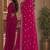 Pink soft georgette embroidery work festive saree with unstitched blouse piece