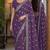 Lavender soft georgette embroidery work festive saree with unstitched blouse piece