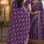 Lavender soft georgette embroidery work festive saree with unstitched blouse piece