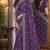 Lavender soft georgette embroidery work festive saree with unstitched blouse piece