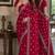 Rani pink soft georgette embroidery work festive saree with unstitched blouse piece