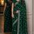 Green soft georgette embroidery work festive saree with unstitched blouse piece