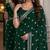 Green soft georgette embroidery work festive saree with unstitched blouse piece