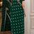 Green soft georgette embroidery work festive saree with unstitched blouse piece