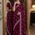 Wine soft georgette embroidery work festive saree with unstitched blouse piece