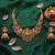gold temple lakshmi necklace set with jhumkas