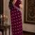 Wine soft georgette embroidery work festive saree with unstitched blouse piece
