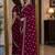 Wine soft georgette embroidery work festive saree with unstitched blouse piece