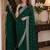 Green soft georgette embroidery work festive saree with unstitched blouse piece