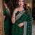 Green soft georgette embroidery work festive saree with unstitched blouse piece