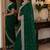 Green soft georgette embroidery work festive saree with unstitched blouse piece
